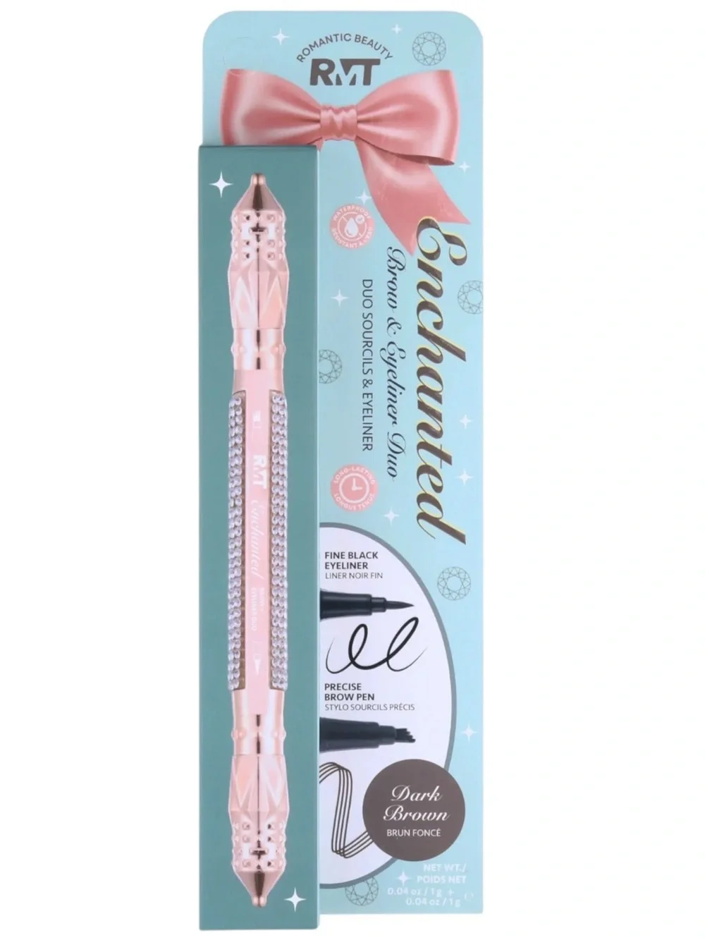 Romantic Beauty Enchanted Diamond Brow & Eyeliner Duo- Medium Brown- NWT